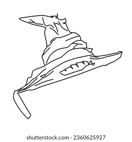vector illustration of a cartoon witch hat. suitable for Halloween event accessories Sketch Vector