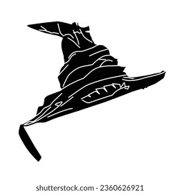 vector illustration of a cartoon witch hat. suitable for Halloween event accessories Solid Vector