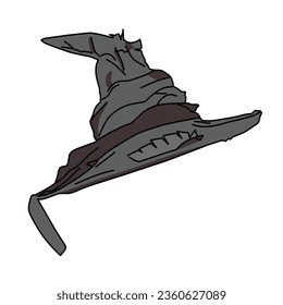 vector illustration of a cartoon witch hat. suitable for Halloween event accessories Vector