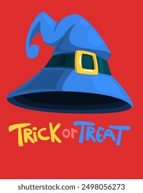 Vector illustration of cartoon witch hat. Halloween design vector