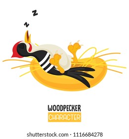 Vector Illustration Of Cartoon Woodpecker