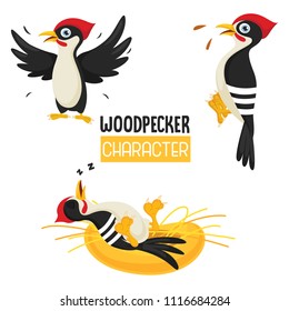 Vector Illustration Of Cartoon Woodpecker