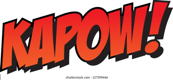 A vector illustration of cartoon word Kapow!