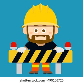 Vector illustration - cartoon worker character