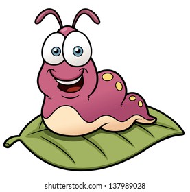 Vector illustration of Cartoon worm