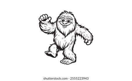 Vector illustration of cartoon Yeti