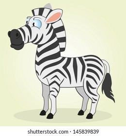 Vector Illustration of Cartoon Zebra