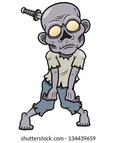 Vector illustration of Cartoon zombie