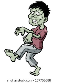 Vector illustration of Cartoon zombie