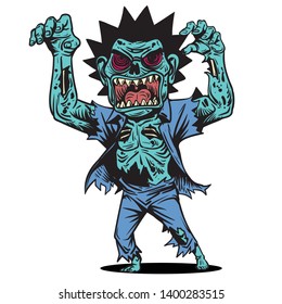 Vector illustration of Cartoon Zombie