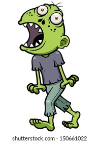 Vector illustration of Cartoon zombie