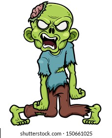 Vector illustration of Cartoon zombie