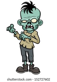 Vector illustration of Cartoon zombie