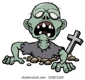 Vector illustration of Cartoon zombie