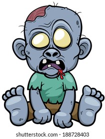 Vector illustration of Cartoon zombie