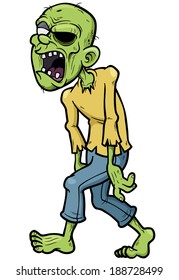 Vector illustration of Cartoon zombie