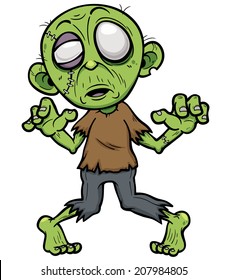 Vector illustration of Cartoon zombie