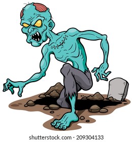 Vector illustration of Cartoon zombie