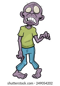 Vector illustration of Cartoon zombie