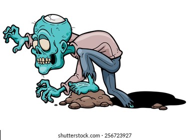 Vector illustration of Cartoon zombie