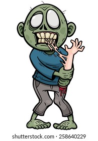 Vector illustration of Cartoon zombie