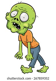 Vector illustration of Cartoon zombie