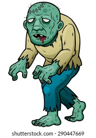 Vector illustration of Cartoon zombie