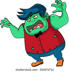 Vector illustration of Cartoon zombie