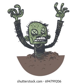 Vector illustration of a cartoon zombie