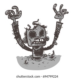 Vector illustration of a cartoon zombie