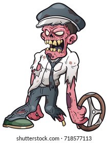 Vector illustration of Cartoon zombie