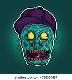 Vector illustration of Cartoon zombie 