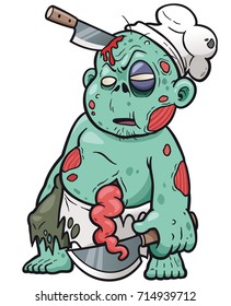 Vector illustration of Cartoon zombie chef