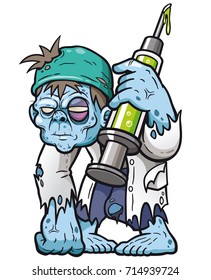 Vector illustration of Cartoon zombie doctor