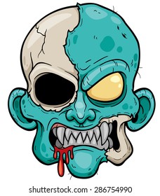 Vector illustration of Cartoon Zombie face