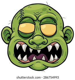 Vector illustration of Cartoon Zombie face