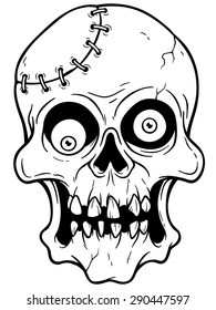Vector illustration of Cartoon Zombie face