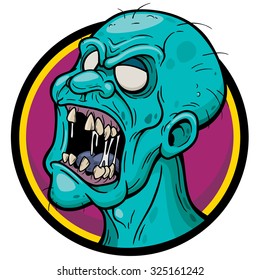 Vector illustration of Cartoon Zombie face