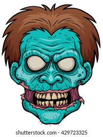 Vector illustration of Cartoon Zombie Face