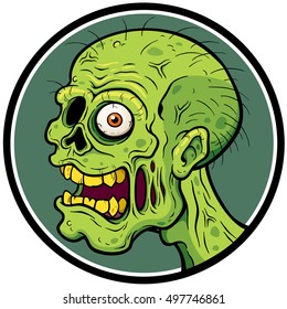 Vector illustration of Cartoon Zombie face