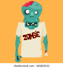 Vector illustration of Cartoon zombie. Halloween