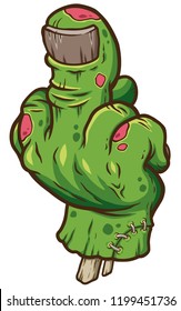 Vector illustration of Cartoon Zombie hand