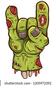 Vector illustration of Cartoon Zombie hand