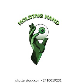 Vektorgrafik von Cartoon Zombie Hand, die Auge hält