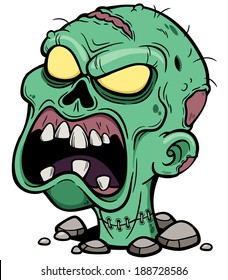 Vector illustration of Cartoon Zombie head