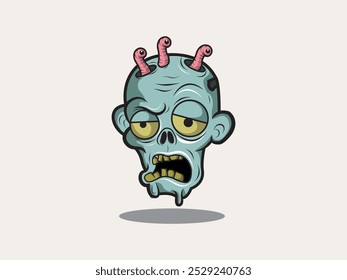 Ilustración vectorial de la cabeza de zombi de dibujos animados