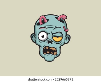 Vektorgrafik des Cartoon-Zombie-Kopfes