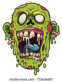 Vector illustration of Cartoon Zombie head