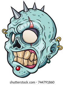 Vector illustration of Cartoon Zombie head