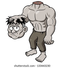 Vector of illustration of Cartoon zombie headless